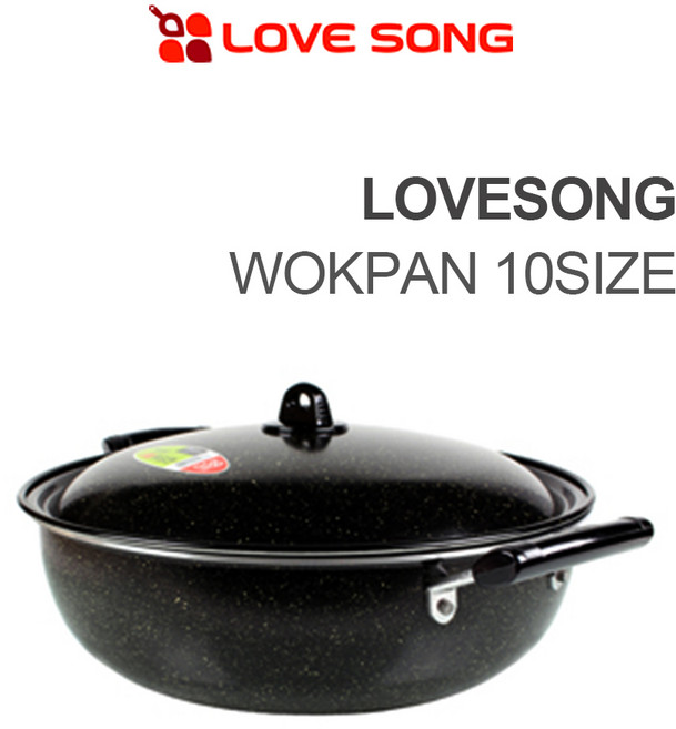 러브송 마블 튀김팬 10size 30 33 36 39 42 45 50 55 60 65 코팅팬 마블팬 튀김판 튀김솥, 1개