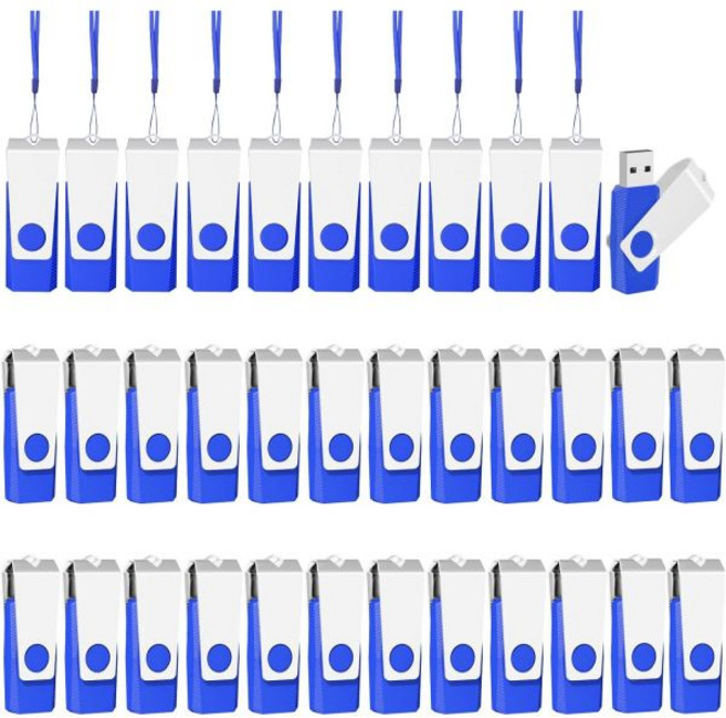 이스트불 50개 묶음 플래시 드라이브 대량 4기가바이트 USB 2.0 엄지 손가락 4GB, 16GB, Blue-100 units