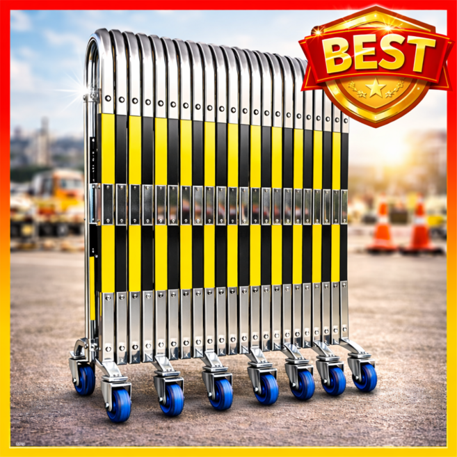 파워펜스 안전한 접이식바리게이트 펜스 휀스 울타리 대문 이동식 접이식 주차장 주택 공사장, 노랑검정, 1개