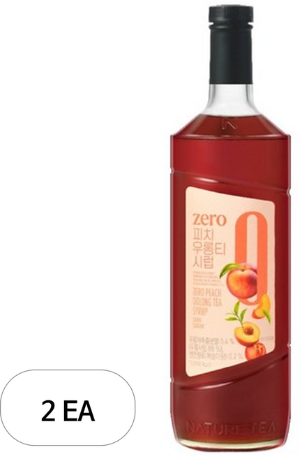 네이쳐티 ZERO 피치우롱티시럽, 2개, 1L
