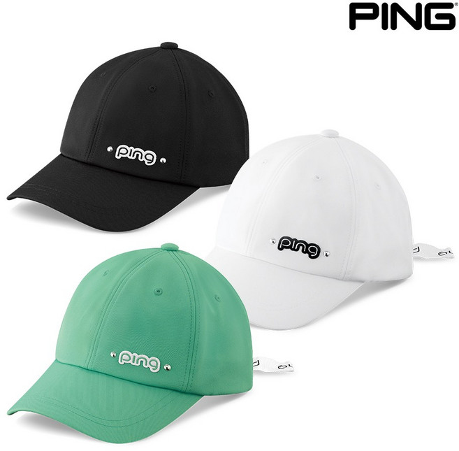 삼양정품 핑 26년 신상품 6각 리본 여성 캡 골프모자, 화이트, 1개