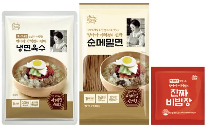 빅마마 이혜정의 진짜 순메밀면 12인분 순메밀면 x12팩+냉면육수 x8팩+비빔장 x4팩