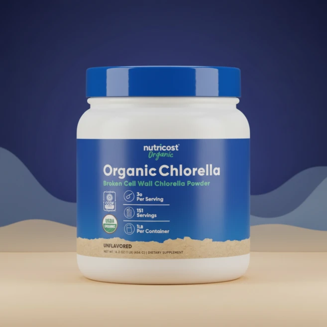 뉴트리코스트 유기농 세포벽분쇄 클로렐라 비건 분말 무맛 454g / 해외직구 미국정품, 1개 - 쿠팡