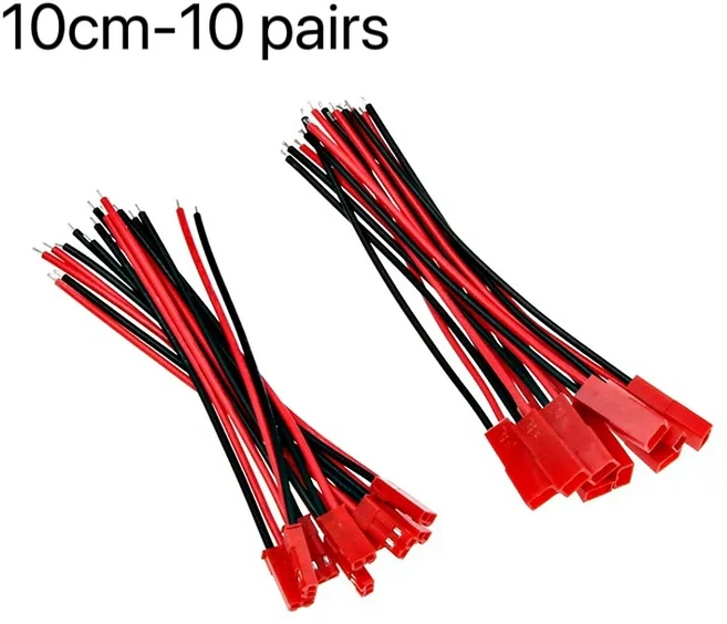 수암 커넥터 JST 플러그 케이블 10 쌍 cm 2 RC BEC 배터리 어댑터 헬리콥터 DIY FPV 드론, 01 10cm-10 pairs