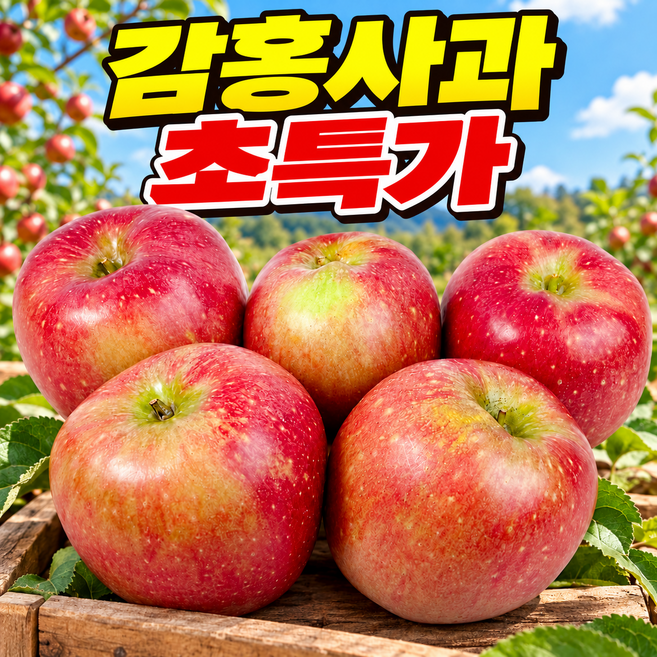[SNS대란초특가할인] 지금아니면못먹어요 초초고당도 문경 감홍사과, 1박스, 2kg(초고당도)