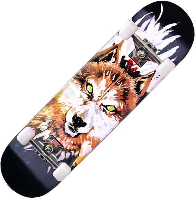 專業成人兒童幼童滑板 四輪楓木板 初學者造型雙翹板, 戰狼（專業級高彈輪）, 1個