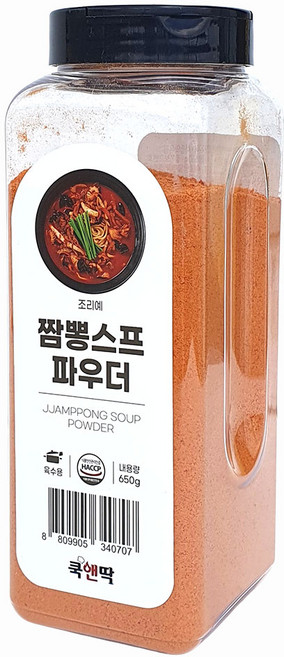 쿡앤딱 짬뽕스프 파우더 650g 짬뽕밥 볶음밥 국물요리 얼큰 찌개 소스 대용량 가루 분말, 1개