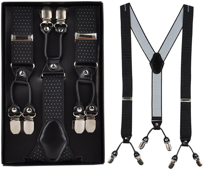스파램 더블보스 서스펜더 6개클립 고급형 멜빵 더블클립 남자 패션멜빵