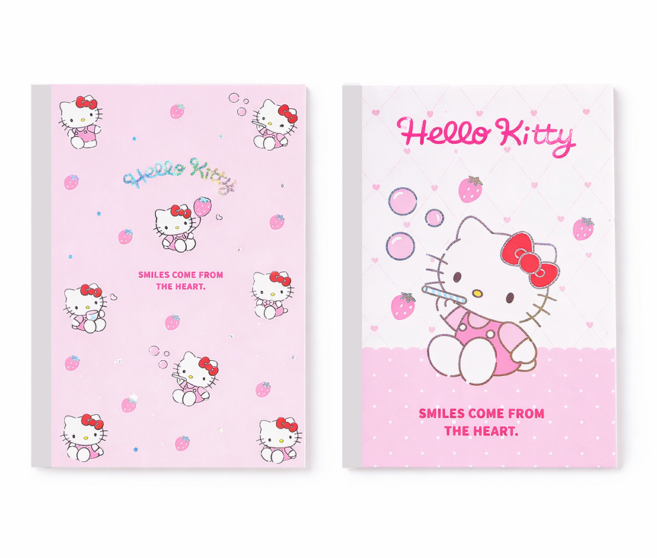 리리월드 산리오 정품 귀여운 헬로 키티 핑크 노트 A5 유선 공책 세트, 2개