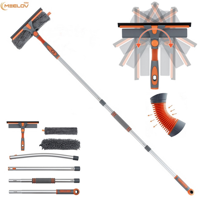 미러브 멀티 유리창 닦이 아파트 베란다 외부 창문 청소도구 바깥 유리 닦기(극세사천 1개 + 셔닐천1개), 기본형 125cm