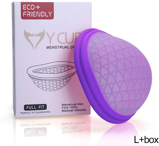 Friendly 삽입형 실리콘 생리컵 생리대 안전한 닉스컵 월경컵 L/S 사이즈, 보라색 L 상자, 1개, 1개입