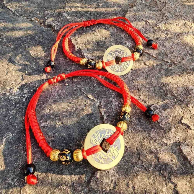 돈 들어오는 구리 엽전 부자되는 매듭 팔찌