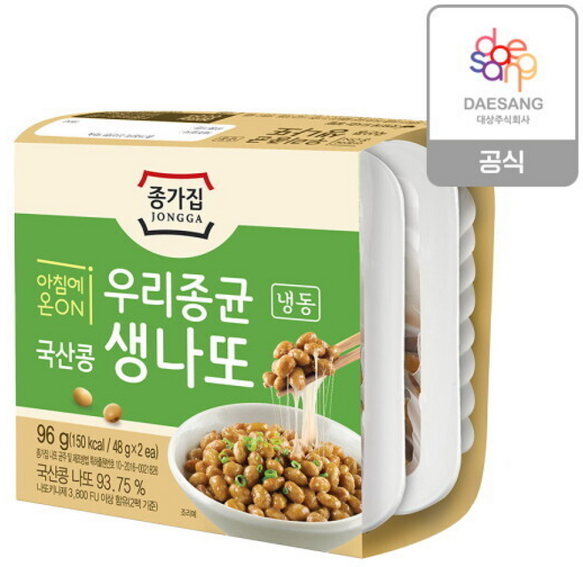 종가 국산콩 생나또 (), 48g, 23개