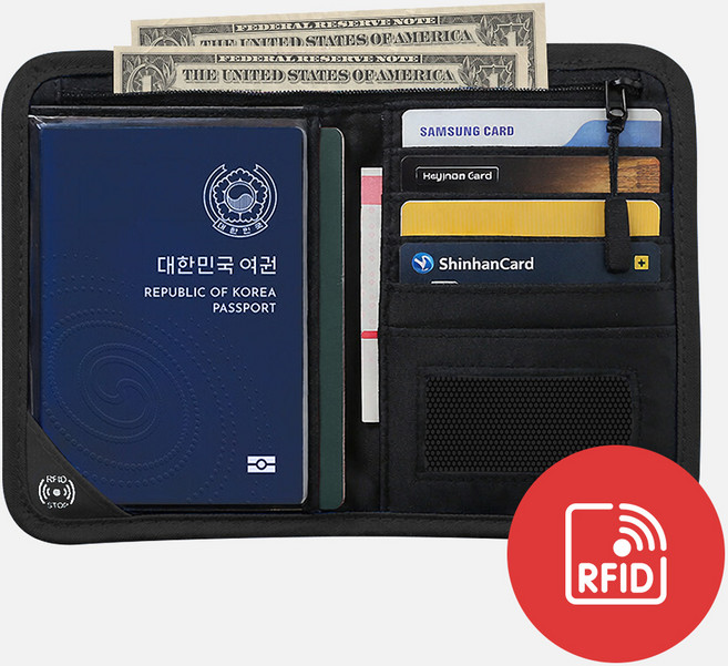 슈퍼캘리 RFID 차단 여권파우치 여행용 여권케이스