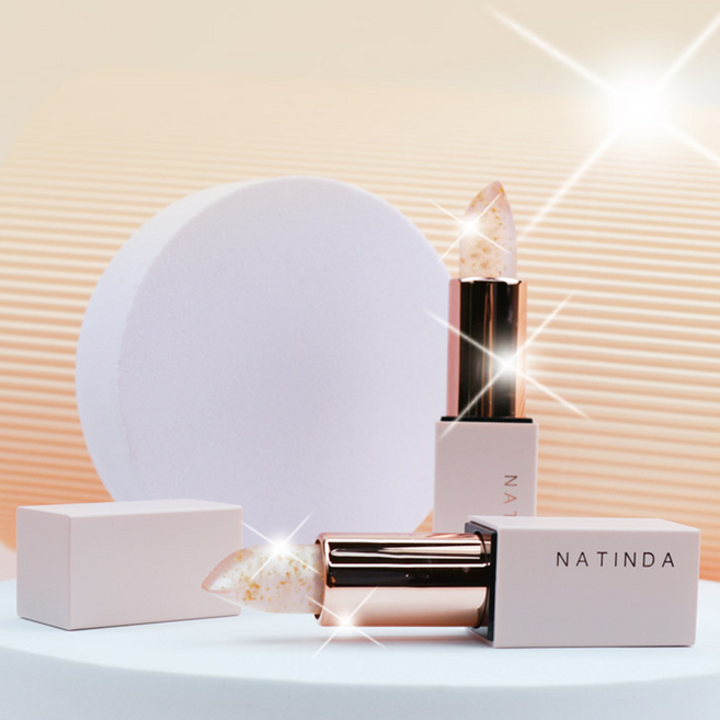 도란스 지속력이 좋은 잘 묻어나지않는 생기있는 매직 타투 분홍 골드 립스틱 1+1, 3.5g, 2개