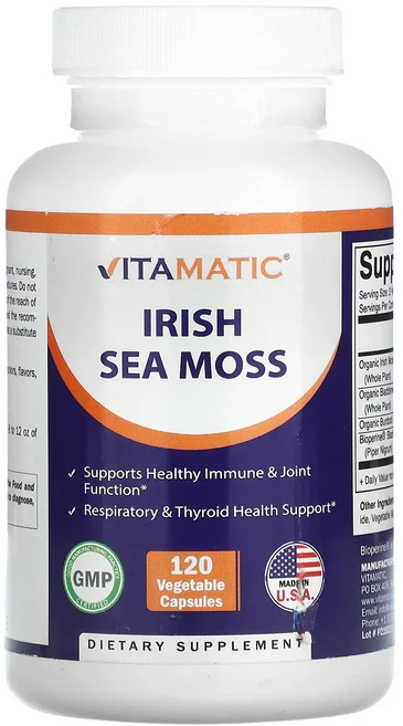 새해 첫좋은선물 Vitamatic 아이리쉬 바다 이끼 베지 캡슐 120정 제대로 할인합니다, Vitamatic아이리쉬바다이끼베지캡슐120정, 1개 - 쿠팡