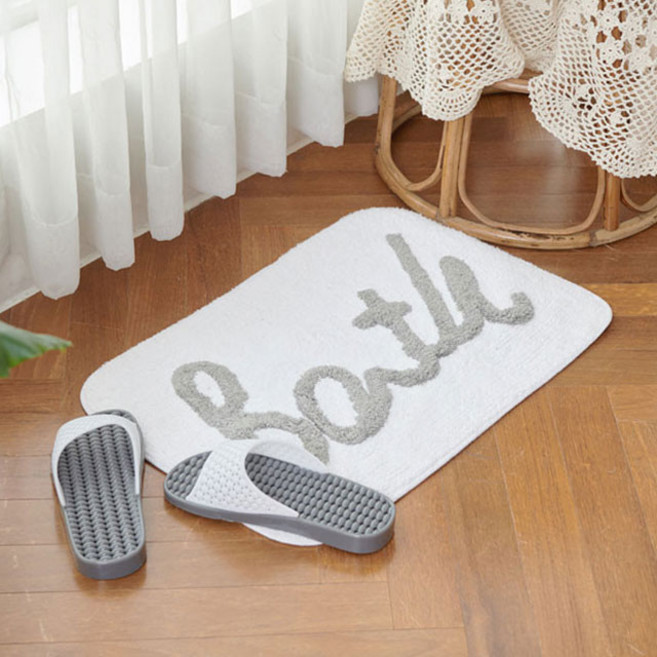 바스 A 발매트 면매트 욕실 주방 인테리어 소품 디자인 아이디어 상품, 화이트