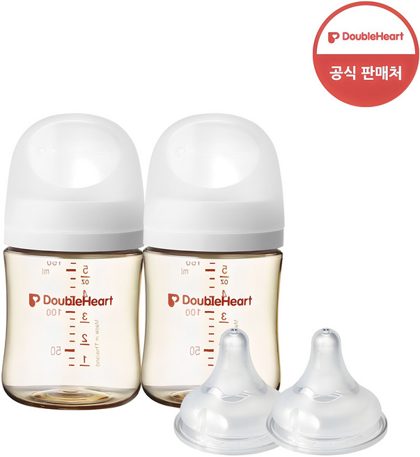 더블하트 모유실감 3세대 PPSU 베이직 트윈팩 160ml+젖꼭지(2입), 3세대 SS, 화이트