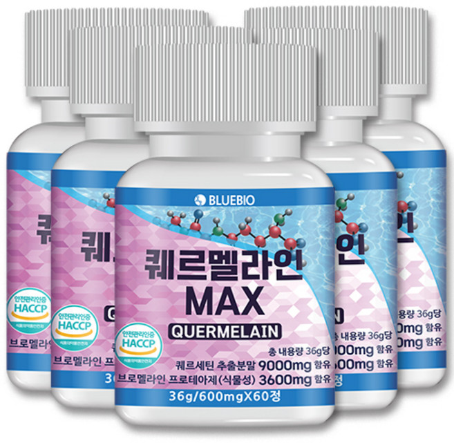 식약청 퀘르세틴 브로멜라인 퀘르멜라인 600mg 60정 케르세틴, 5개