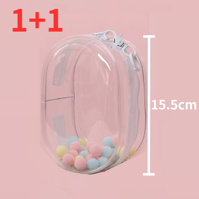 [1+1] 다용도 인형 키링 투명 PVC 파우치 2EA