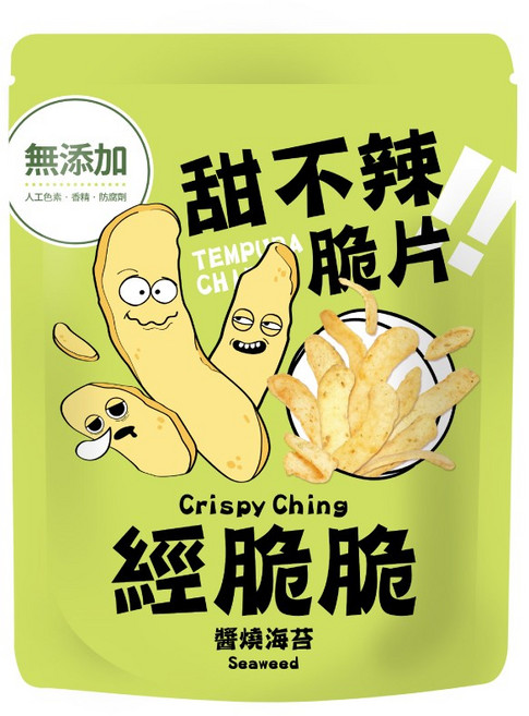 經脆脆 Crispy Ching 甜不辣脆片-醬燒海苔 官方直營, 45g, 1個