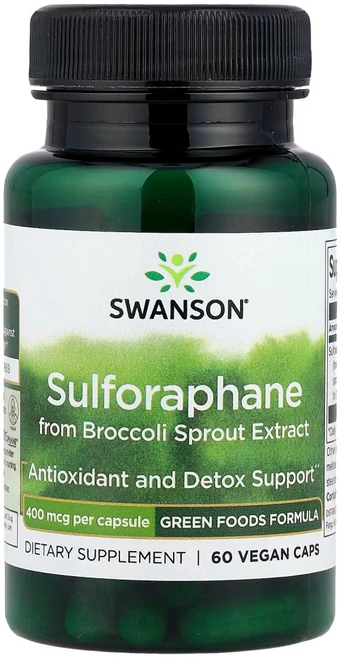 스완슨 브로콜리 새싹 추출물 유래 설포라판 400mcg 60 베지캡슐, 60정, 6개 - 쿠팡