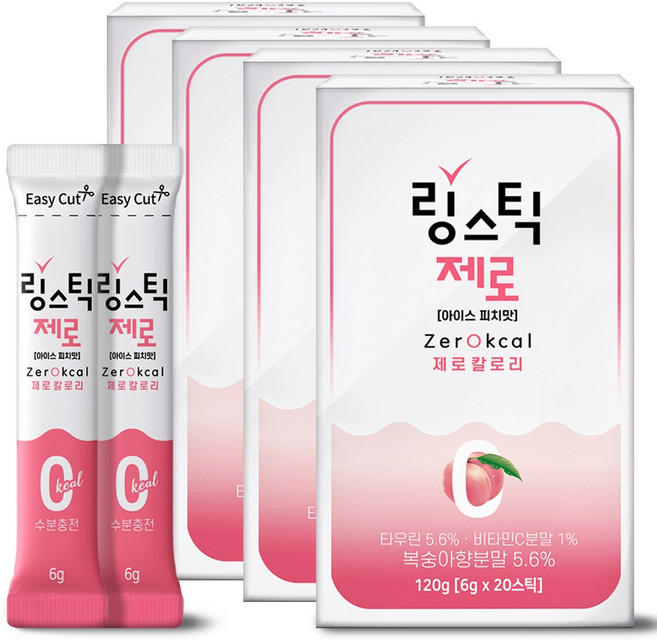 링스틱 제로 칼로리 아이스피치, 120g, 4개