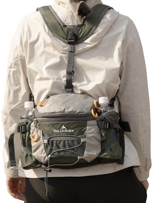 VITALO 등산 배낭 숄더힙색 소형 가방, B_카키