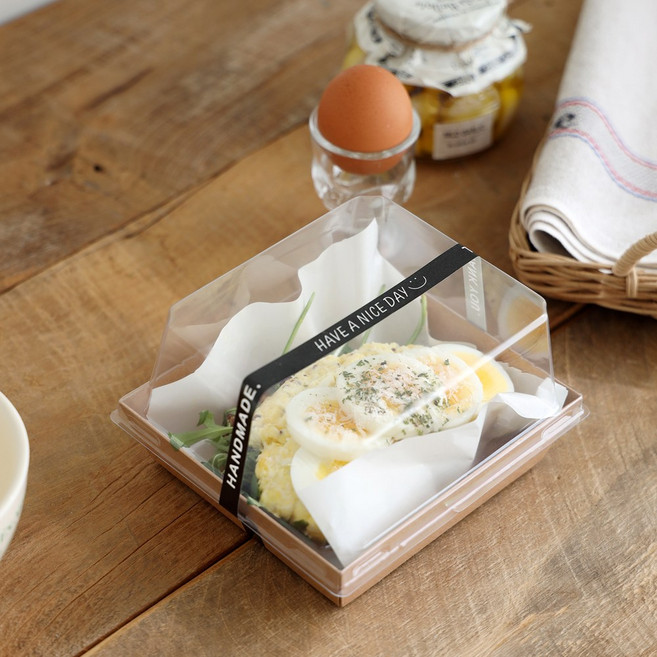 방구석상인 샌드위치 포장용기 디저트 베이킹, 1개, 3호 크라프트 50개입