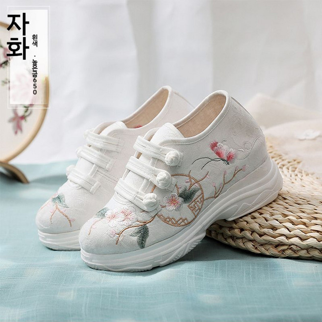 혼주 신발 플랫슈즈 경량 6cm 엄마 운동화 꽃 할머니