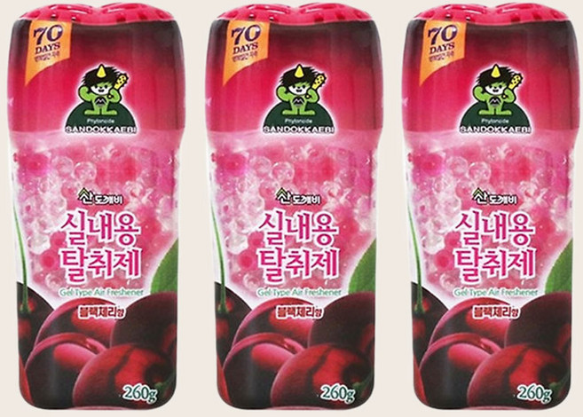 산도깨비 실내용탈취제 블래체리향, 260g, 6개