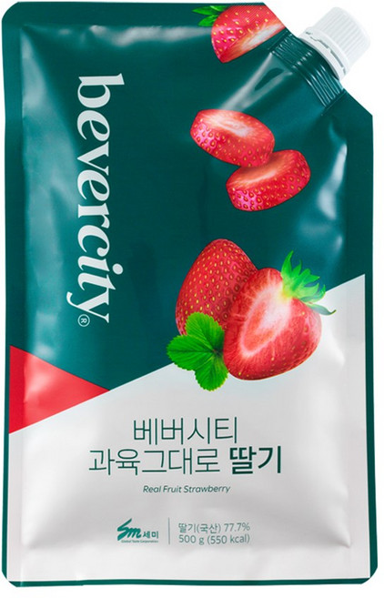 세미 베버시티 과육그대로 딸기 500g 딸기청 베이스 (냉장), 1개