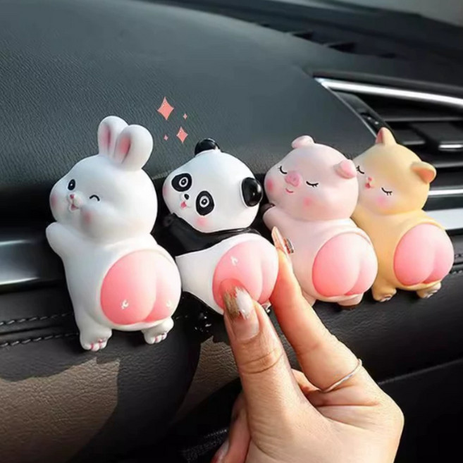 자동차피규어 악세사리 차량 차꾸미기 네비게이션피규어, 1개, 토끼화이트