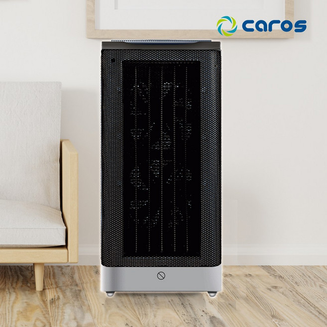 캐로스 전기온풍기 CEH-WM3KB 운모히터 6-10평형 사무실 매장 학원 교회 난로 이동식 업소용난방기 2.5kw