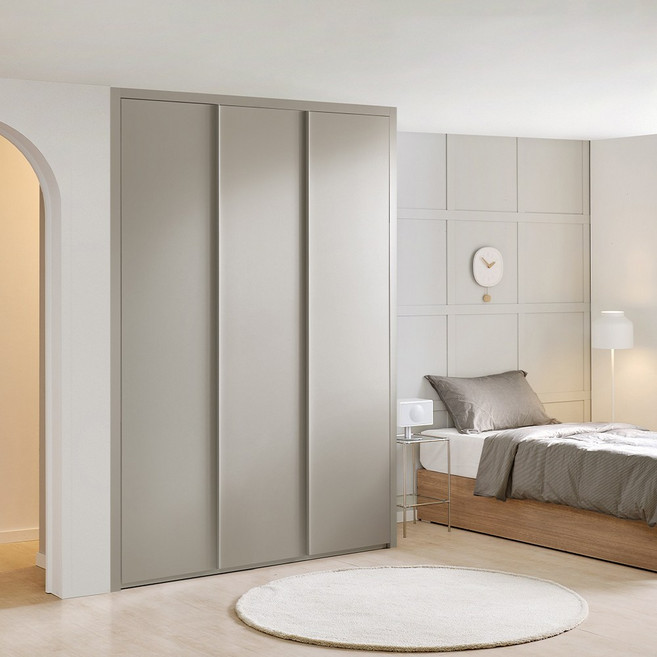 보루네오 네오 작은방 붙박이장 맞춤가구 여닫이 210cm 7자, 카본그레이 210cm