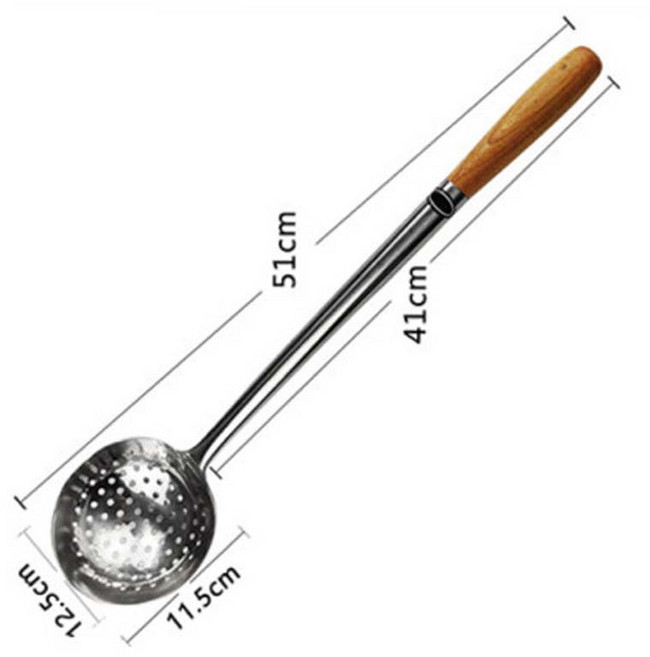 스텐 304 스테인리스 국자 구멍 국자 타공 국자 510mm, 1개