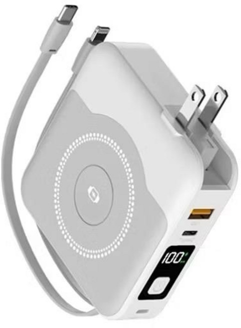 無線充電行動電源 快速充電 輕巧便攜 LED電量顯示 多設備兼容, SPB01型-雲霧灰, 印有CCC/NCC/BSMI三大認證台灣飛國外中國飛境內可直接上飛機