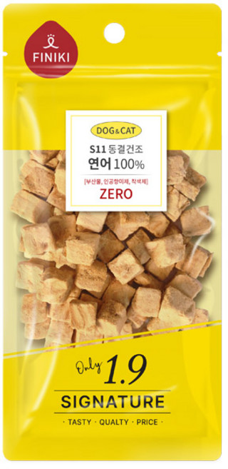 피니키 강아지간식 시그니쳐1.9, S11 동결건조 연어 100%, 15g, 5개