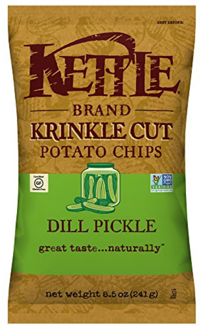 케틀 브랜드 포테이토 칩 크링클 컷 딜 피클 8.5 온스 Kettle Brand Potato Chips Krinkle Cut Dill Pickle 8.5 Ounce (Pac, 1개, 241g