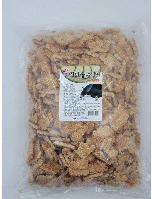 [얌얌마켓] 구수한 옛날 가마솥 누룽지 3kg 국산쌀100%, 1개