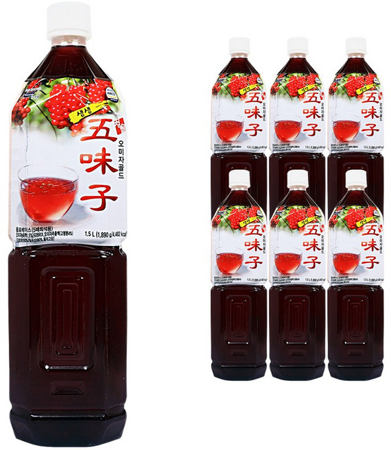 청솔식품 생생오미자골드, 1.5L, 6개