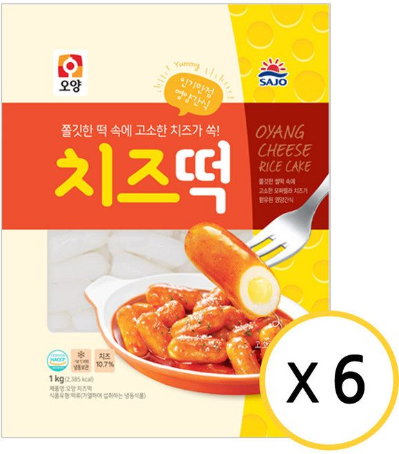 사조오양 치즈떡 1kg, 6개