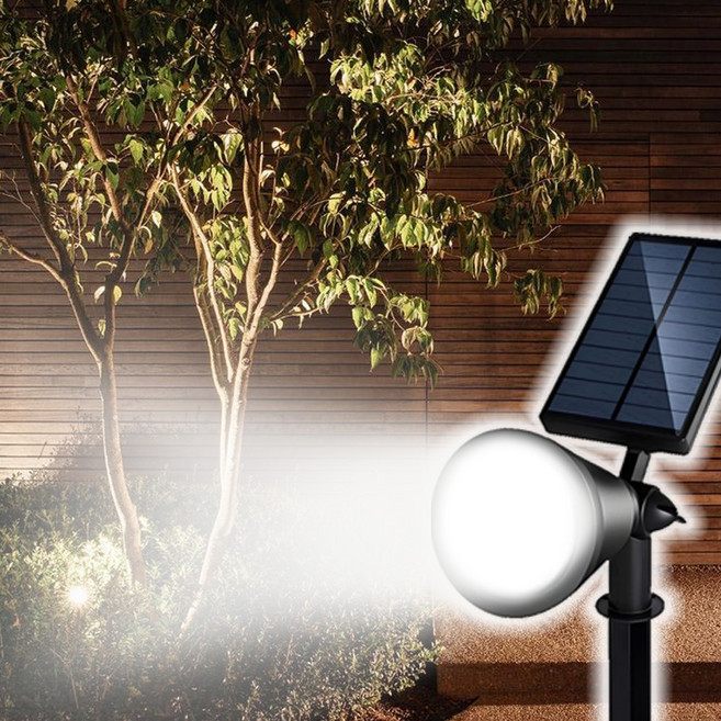 태양광 정원등 벽 태양열 조명 잔디 수목 투사등 계단등 야외 LED 투광등 투광기 18구, 주광색