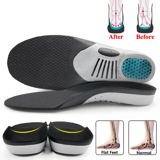 발을위한 최고의 안창 정형 외과 Valgus Insoles 템플릿 플랫 발 아치 러닝 지원 액세서리 삽입 남성, 04 Black Insole, 01 L EU41-45, 01 CHINA