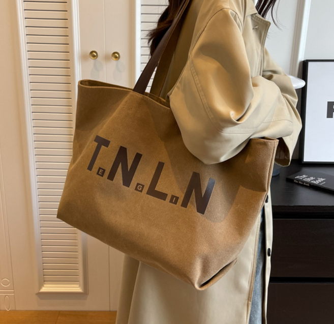 MULAIDI 대형 캔버스 에코백 데일리 숄더백 토트백 보부상가방