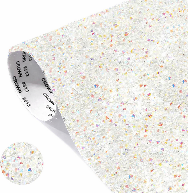 비큐리어스 DIY 크리스탈 라인스톤 큐빅 스티커 핫픽스, 1개, 오로라클리어