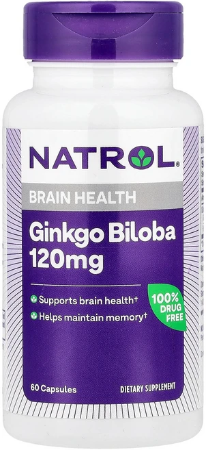 Natrol Ginkgo Biloba 60 Capsules, Natrol Ginkgo Biloba 60 Capsul, 1개, 60정 - 쿠팡