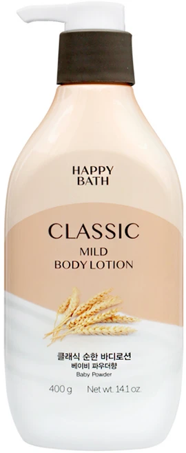 [해피바스] 클래식 순한 바디로션 베이비 파우더 400g, 5개 - 쿠팡