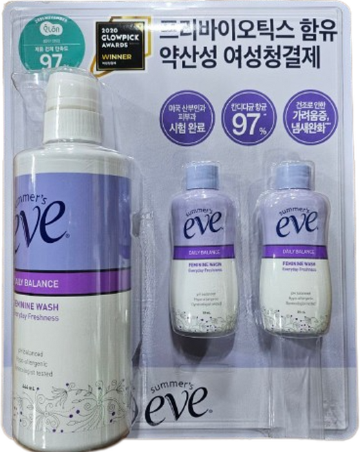 썸머스이브 밸런스 페미닌워시 여성청결제 444ml+59ml X 2입 + 알콜솜, 1개