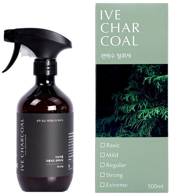 이브차콜 편백수 100% Level4 Strong 피톤치드 탈취제 새집증후군 제거, 1개, 500ml